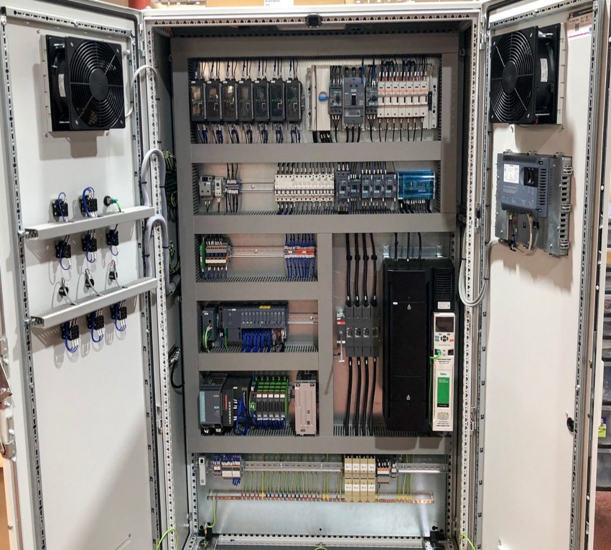 Electrical control panel for an extruder application